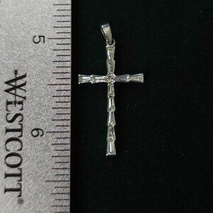 White Gold Diamond Cross Pendant